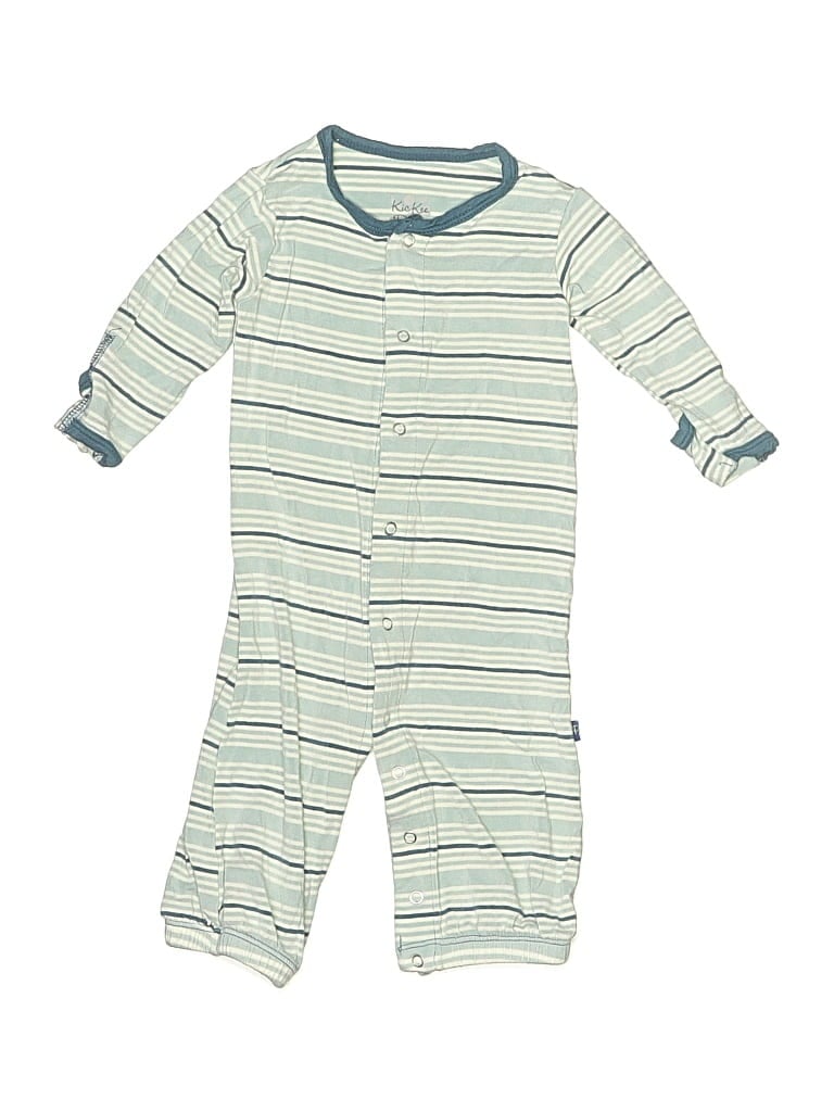 Pre-owned Kickee Pants Babies' Long Sleeve Onesie In Green