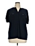 Anne Klein Blue Short Sleeve Blouse Size XL - photo 1