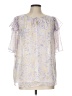 Ann Taylor Silver Short Sleeve Blouse Size L - photo 1