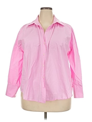 Zara 3/4 Sleeve Button-Down Shirt (view 1)