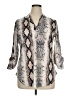 Halife Animal Print Silver 3/4 Sleeve Blouse Size XL - photo 1