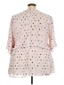 Lane Bryant 100% Polyester Polka Dots Pink Short Sleeve Blouse Size 26 - photo 2