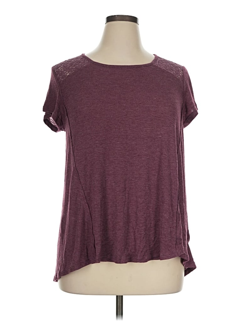 Pre-owned Faded Glory Short Sleeve T-shirt In Burgundy