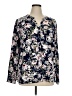 Roz & Ali Floral Blue Long Sleeve Blouse Size 1X - photo 1