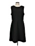 Ann Taylor LOFT 100% Polyester Chevron-herringbone Black Casual Dress Size 12 - photo 1