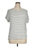 Green Envelope Stripes Silver Short Sleeve T-Shirt Size XL - photo 1