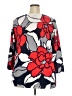 Alfred Dunner 100% Cotton Floral Red Pullover Sweater Size 2X - photo 2