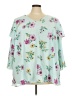 Lane Bryant 100% Polyester Teal 3/4 Sleeve Blouse Size 26 - 28 Plus - photo 1