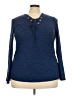Chenault Blue Long Sleeve Top Size XXL - photo 1
