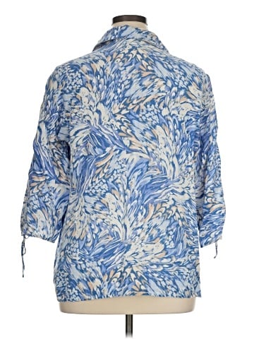 JM Collection 3/4 Sleeve Button-Down Shirt (view 2)
