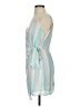 Aura 100% Polyester Stripes Blue Teal Pink White Cocktail Dress Size S - photo 5