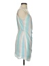 Aura 100% Polyester Stripes Blue Teal Pink White Cocktail Dress Size S - photo 4
