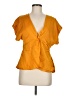 1.State 100% Polyester Orange Short Sleeve Blouse Size M - photo 1