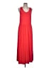 Peach Solid Red Casual Dress Size L - photo 1
