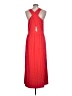 Peach Solid Red Casual Dress Size L - photo 2