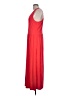 Peach Solid Red Casual Dress Size L - photo 5