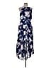 Aqua 100% Polyester Floral Blue Casual Dress Size M - photo 1