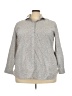 Lands' End 100% Baumwolle Animal Print Gray Long Sleeve Blouse Size 20 - photo 1