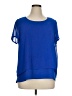 Dana Buchman 100% Polyester Blue Short Sleeve Blouse Size XL - photo 1