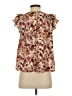 Timing 100% Polyester Burgundy Short Sleeve Blouse Size S - photo 2