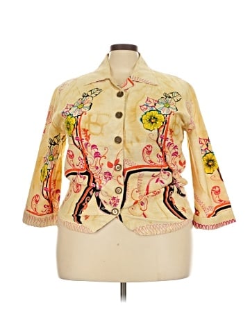 Life Style 3/4 Sleeve Button-Down Shirt (view 1)