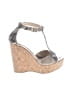 Jimmy Choo Gray Embossed Wedges Size EU 38 1/2 - photo 1