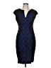 Connected Apparel Graphic Blue Cocktail Dress Size 10 - photo 1