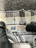 H&M 100% Cotton Checkered-gingham Gray Cargo Shorts Size 2 - photo 3