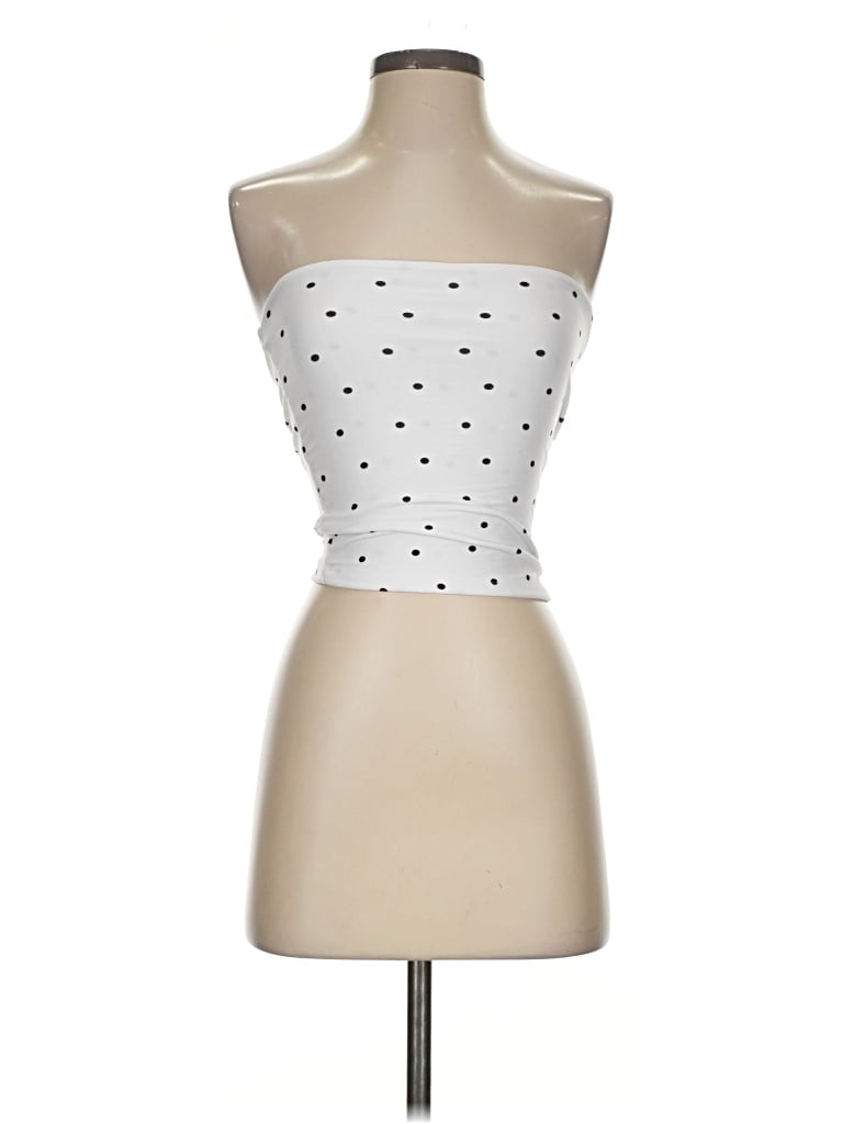Pre-owned Assorted Brands Tube Top Silver Strapless Neckline Tops
