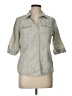 Faded Glory Gray 3/4 Sleeve Button-Down Shirt Size 12 - photo 1