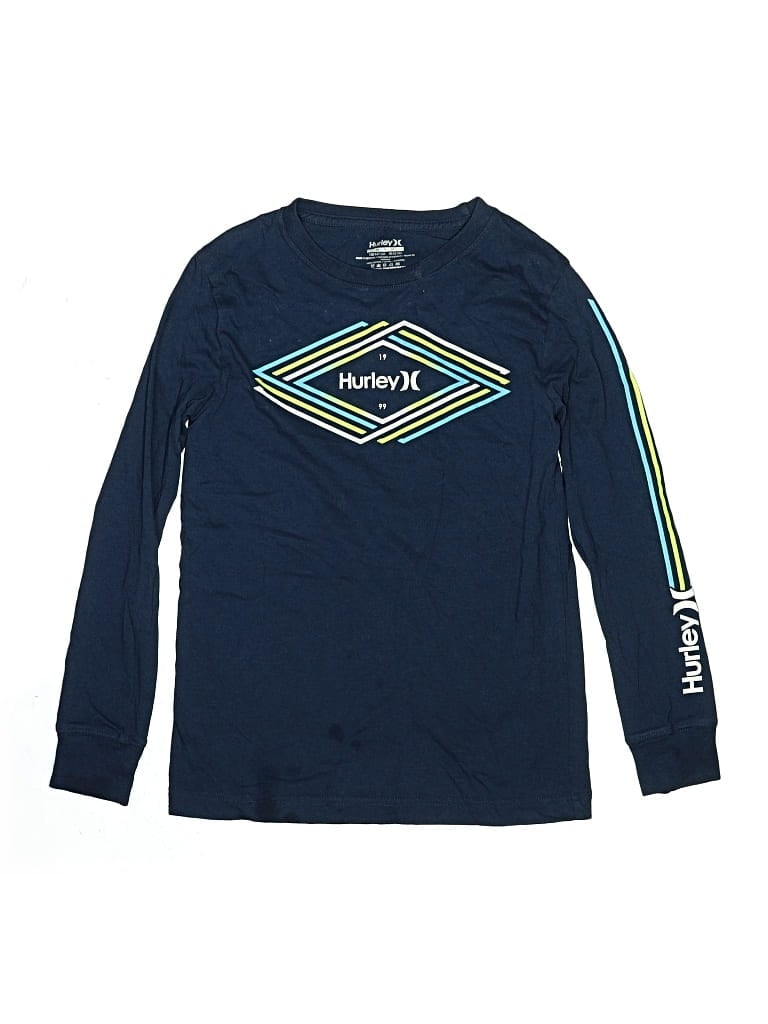 Pre-owned Hurley Kids'  Long Sleeve T-shirt In Blue