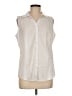 Talbots Outlet Ivory Sleeveless Button-Down Shirt Size M - photo 1