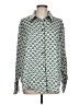 H&M 100% Polyester Print Green Long Sleeve Blouse Size L - photo 1