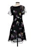 Ann Taylor LOFT 100% Polyester Print Black Cocktail Dress Size 0 - photo 2