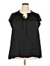 Lane Bryant 100% Polyester Black Short Sleeve Blouse Size 22 - 24 Plus - photo 1