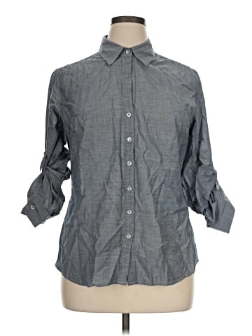 Ann Taylor LOFT 3/4 Sleeve Button-Down Shirt (view 1)