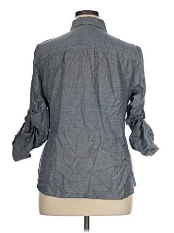 Ann Taylor LOFT 3/4 Sleeve Button-Down Shirt (view 2)