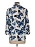 Investments 100% Polyester Blue 3/4 Sleeve Blouse Size M (petite) - photo 2