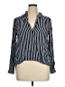 Zara TRF Stripes Blue Long Sleeve Blouse Size XL - photo 1