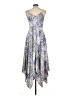 Alya 100% Polyester Paisley Blue Cocktail Dress Size L - photo 2