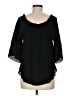 H By Halston 100% Polyester Black 3/4 Sleeve Blouse Size M - photo 2