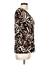 Nine West Animal Print Brown Short Sleeve Blouse Size L - photo 4