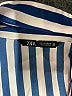 Zara 100% Polyester Stripes Blue Long Sleeve Blouse Size L - photo 7