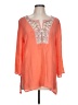 Spense Orange 3/4 Sleeve Blouse Size L - photo 1