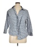 Croft & Barrow Print Blue 3/4 Sleeve Button-Down Shirt Size 0X - photo 1