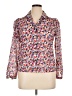 Unbranded 100% Polyester Print Pink Long Sleeve Blouse Size 14 - photo 1