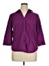 St. John's Bay Purple 3/4 Sleeve Button-Down Shirt Size 1X - photo 1