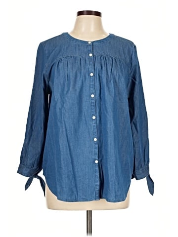 Ann Taylor LOFT Outlet 3/4 Sleeve Button-Down Shirt (view 1)