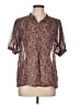 Freeway 100% Polyester Floral Brown Short Sleeve Blouse Size L - photo 1