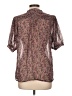 Freeway 100% Polyester Floral Brown Short Sleeve Blouse Size L - photo 2